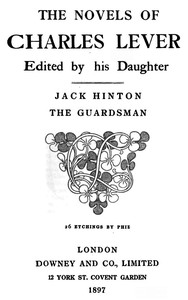 Jack Hinton: The Guardsman by Charles James Lever