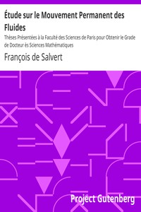 Étude sur le Mouvement Permanent des Fluides by François de Salvert