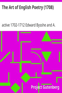 The Art of English Poetry (1708) by active 1702-1712 Edward Bysshe