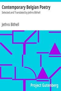 Contemporary Belgian Poetry by Jethro Bithell