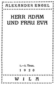 Herr Adam und Frau Eva by Alexander Engel