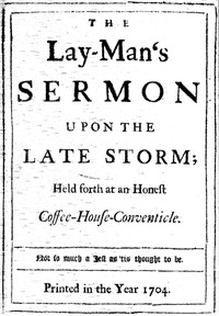 The Lay-Man's Sermon upon the Late Storm by Daniel Defoe