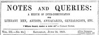 Notes and Queries, Number 85, June 14, 1851 by Various