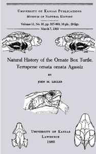 Natural History of the Ornate Box Turtle, Terrapene ornata ornata Agassiz by Legler