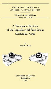 A Taxonomic Revision of the Leptodactylid Frog Genus Syrrhophus Cope by Lynch
