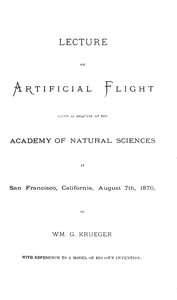 Lecture on Artificial Flight by William G. Krueger