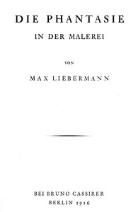 Die Phantasie in der Malerei by Max Liebermann