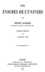 Les énigmes de l'Univers by Ernst Haeckel