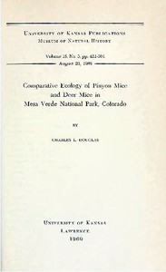 Comparative Ecology of Pinyon Mice and Deer Mice in Mesa Verde National Park,