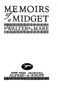 Memoirs of a Midget by Walter De la Mare