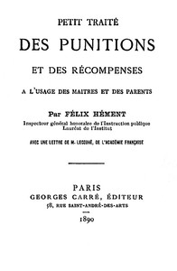 Petit traité des punitions et des récompenses à l'usage des maîtres et des