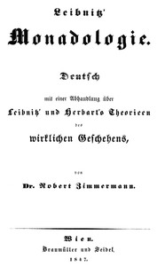 Leibnitz' Monadologie by Freiherr von Gottfried Wilhelm Leibniz