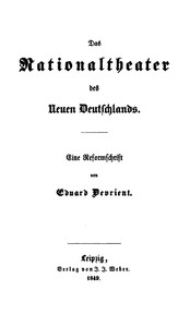 Das Nationaltheater des Neuen Deutschlands. Eine Reformschrift by Eduard Devrient