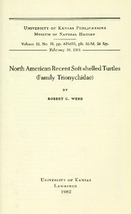 North American Recent Soft-Shelled Turtles (Family  Trionychidae) by Robert G. Webb