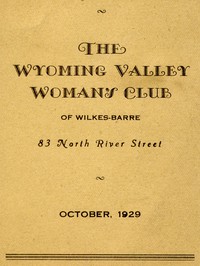 Program for October 1929: The Wyoming Valley Woman's Club of Wilkes-Barre