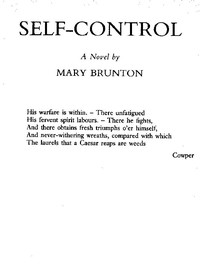 Self-control: A Novel by Mary Brunton