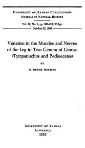 Variation in the Muscles and Nerves of the Leg in Two Genera of Grouse