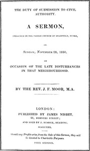 The Duty of Submission to Civil Authority, by J. F. Moor