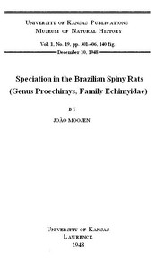 Speciation in the Brazilian Spiny Rats by João Moojen