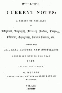 Willis's Current Notes, No. 13, January 1852 by George Willis