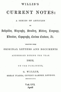 Willis's Current Notes, No. 16, April 1852 by George Willis