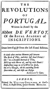 The Revolutions of Portugal by abbé de Vertot