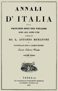 Annali d'Italia, vol. 3 by Lodovico Antonio Muratori