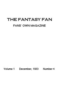 The Fantasy Fan, December 1933 by Various