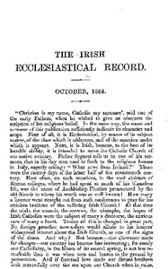 The Irish Ecclesiastical Record, Volume 1, October, 1864