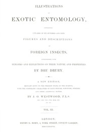 Illustrations of Exotic Entomology, Volume 3 by Dru Drury