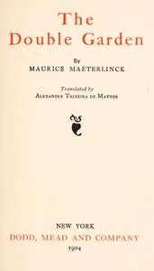 The Double Garden by Maurice Maeterlinck