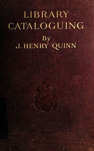 Library Cataloguing by John Henry Quinn