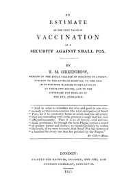 An Estimate of the True Value of Vaccination as a Security Against Small Pox