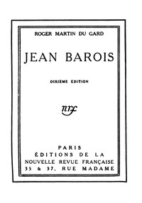 Jean Barois by Roger Martin du Gard