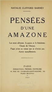 Pensées d'une amazone by Natalie Clifford Barney