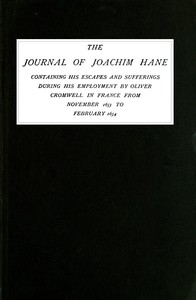 The Journal of Joachim Hane by Joachim Hane