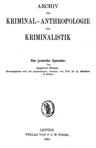 Die jenische Sprache by Engelbert Wittich