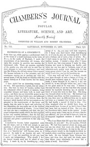 Chambers's Journal of Popular Literature, Science, and Art, No. 725, November