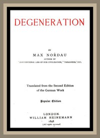 Degeneration by Max Simon Nordau