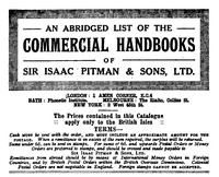 An abridged list of Commercial Handbooks of Sir Isaac Pitman &amp; Sons, Ltd.