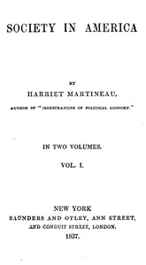 Society in America, Volume 1 (of 2) by Harriet Martineau