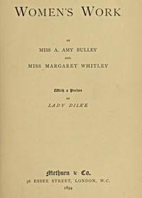 Women's Work by A. A. Brooke and Margaret Whitley