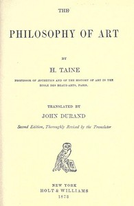 The Philosophy of Art by Hippolyte Taine