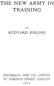 The New Army in Training by Rudyard Kipling