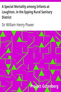 A Special Mortality among Infants at Loughton, in the Epping Rural Sanitary
