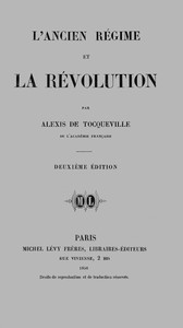 L'ancien régime et la révolution by Alexis de Tocqueville