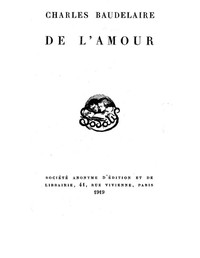 De l'amour by Charles Baudelaire