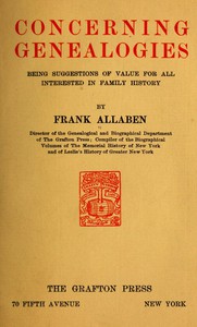 Concerning Genealogies by Frank Allaben