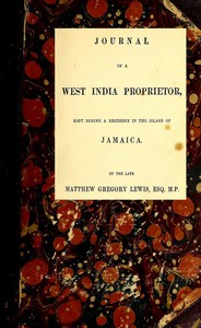 Journal of a West India Proprietor by M. G. Lewis