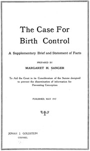 The Case for Birth Control: A Supplementary Brief and Statement of Facts by Sanger